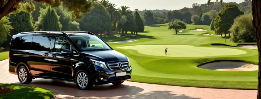 Private transfer to Alicante golf courses with GoTransferTaxi. Enjoy a luxurious and convenient ride directly to your favorite golf destination in style.